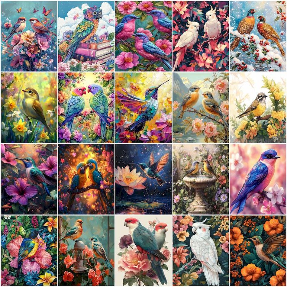 Art Craft Picture - GATYZTORY Painting By Numbers Oil Bird