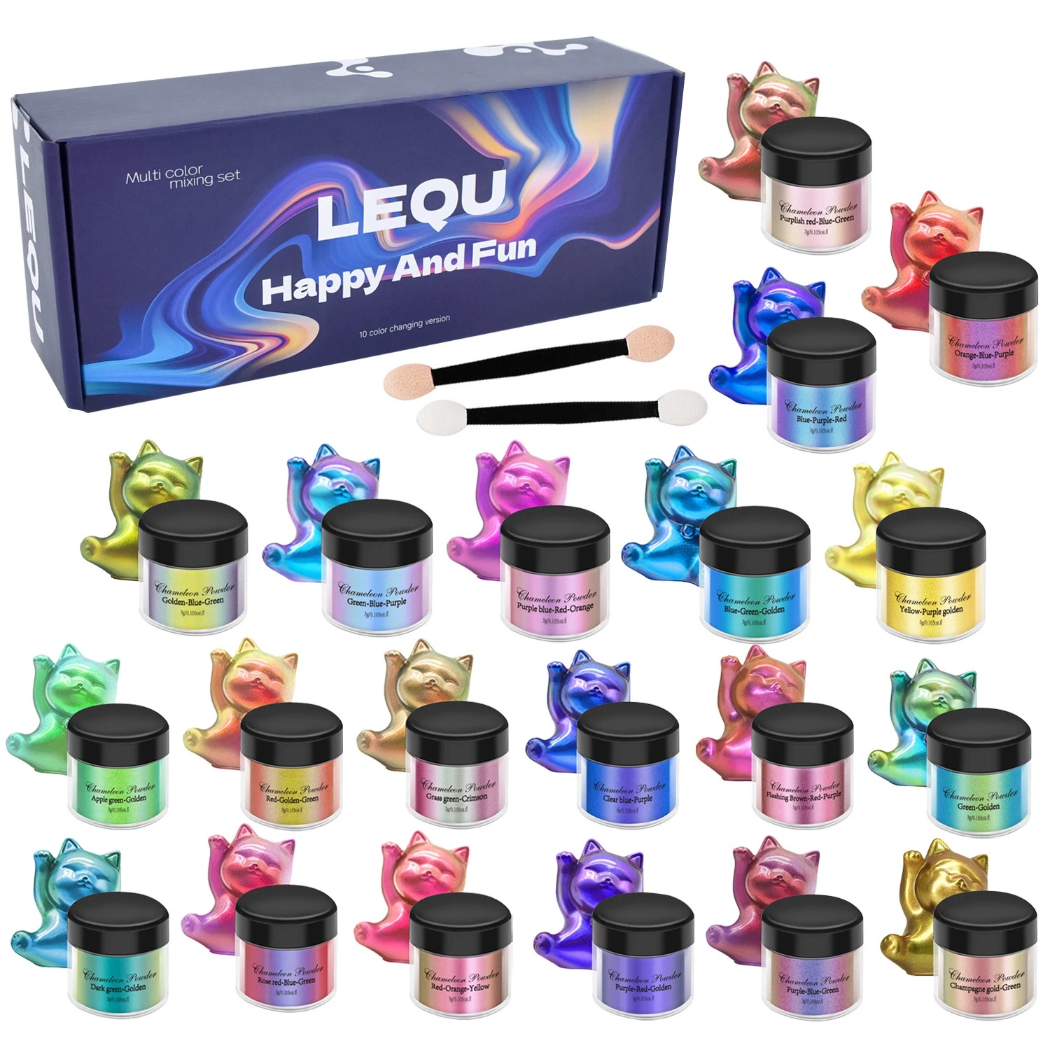 Resin Pigment Powder - A set of chameleon pink nail