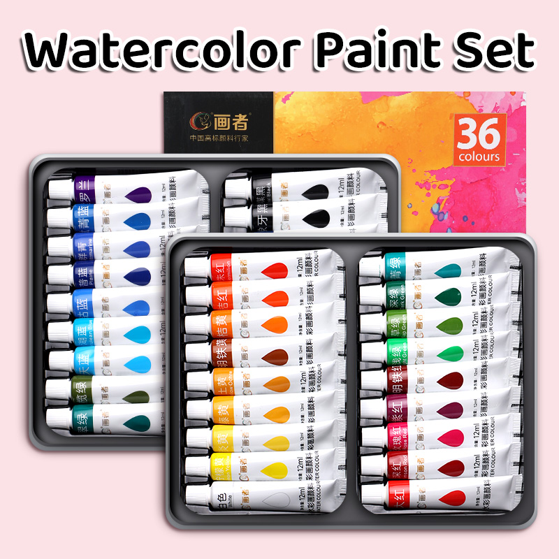36 Colors Watercolor Paint Set - Art Craft Easy With Paper recension och pris