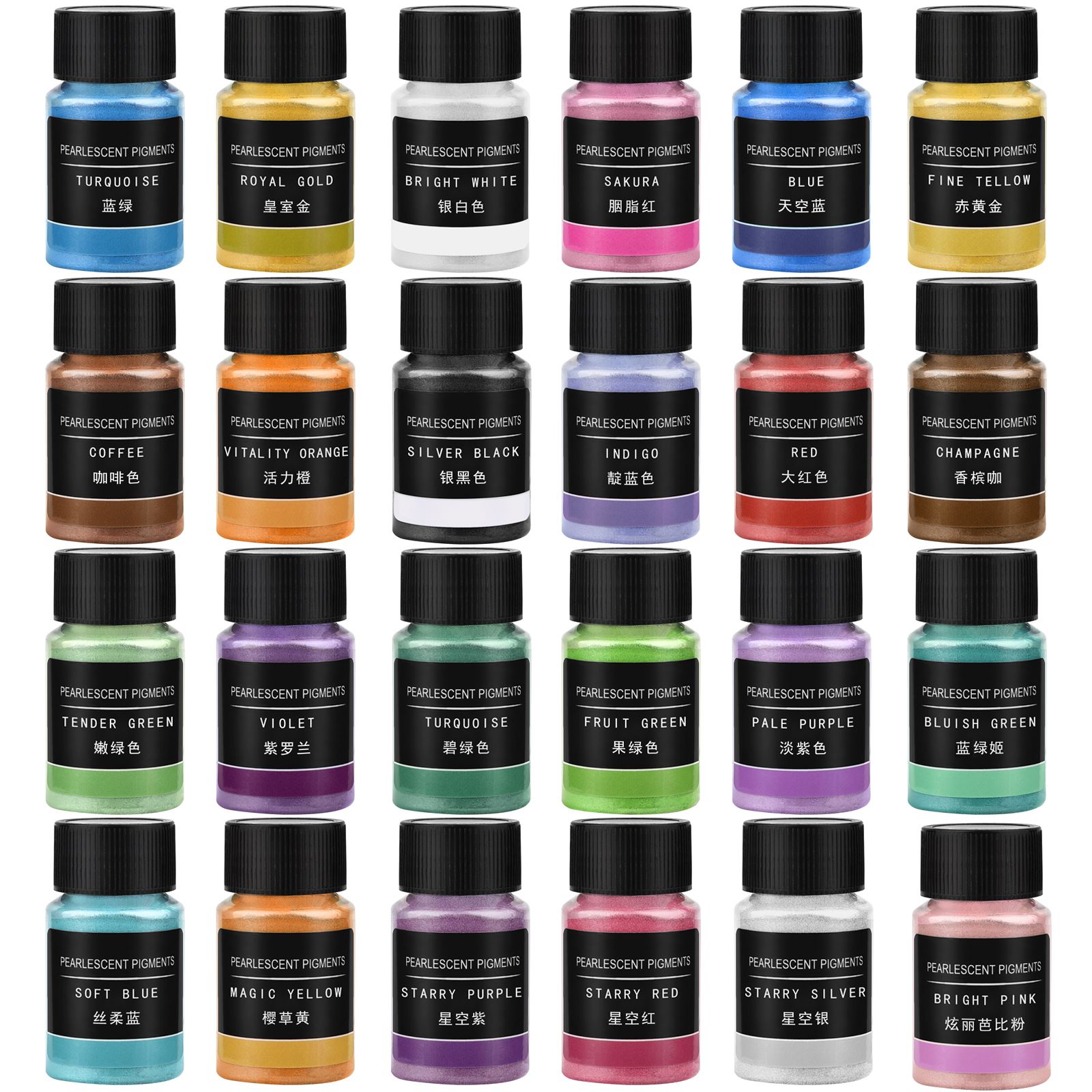 24 Colors Pearlescent Powder E - Resin Pigment Powder recension och pris