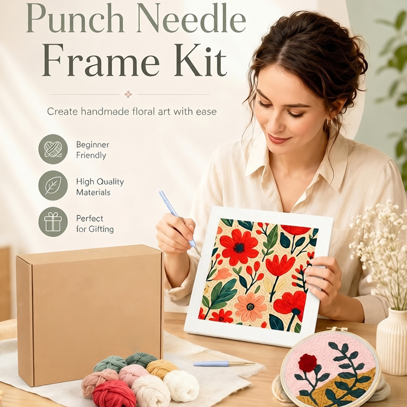 Punch Needle Kit with Frame fo - Art Craft Easy With Paper recension och pris