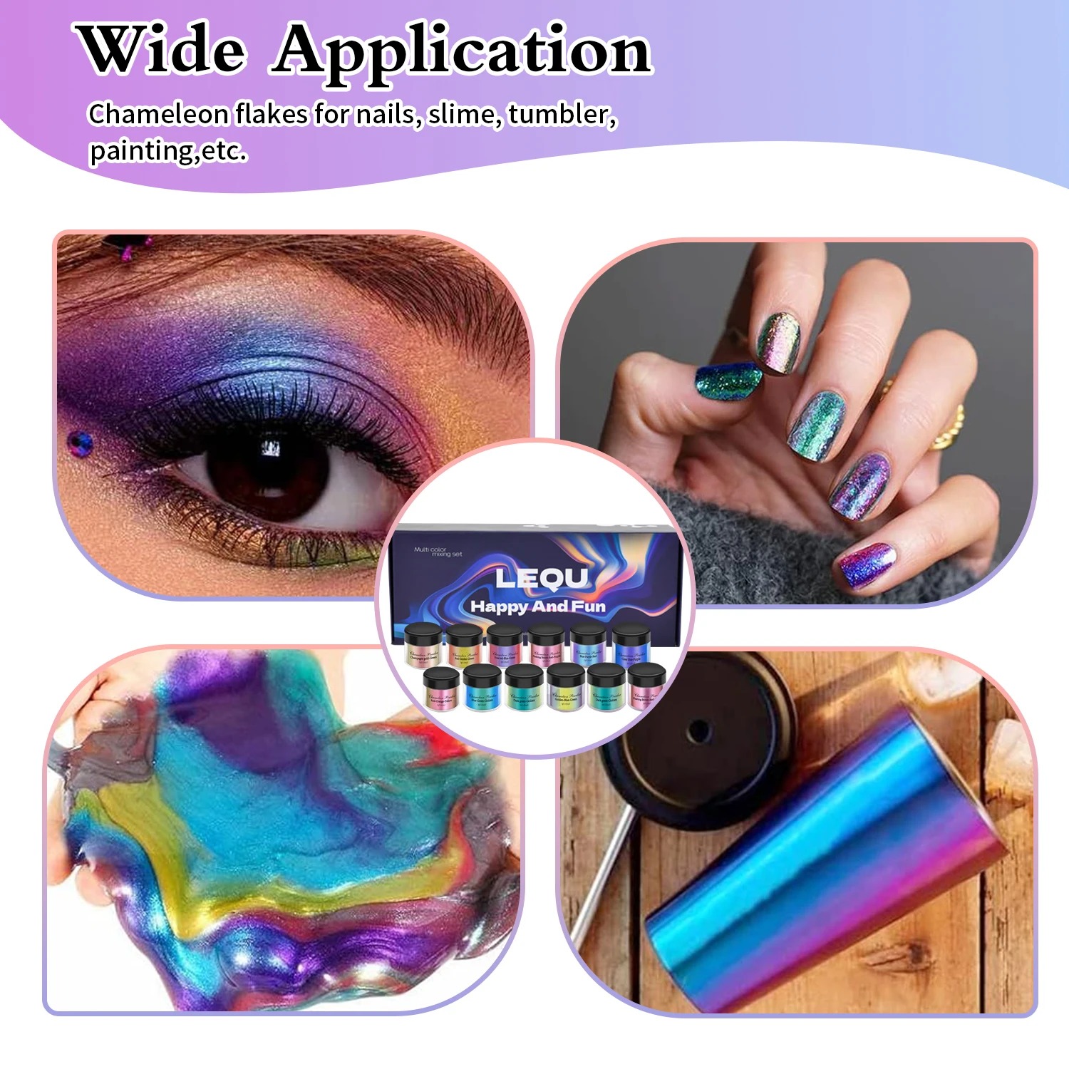 A set of chameleon pink nail c - Resin Pigment Powder recension och pris