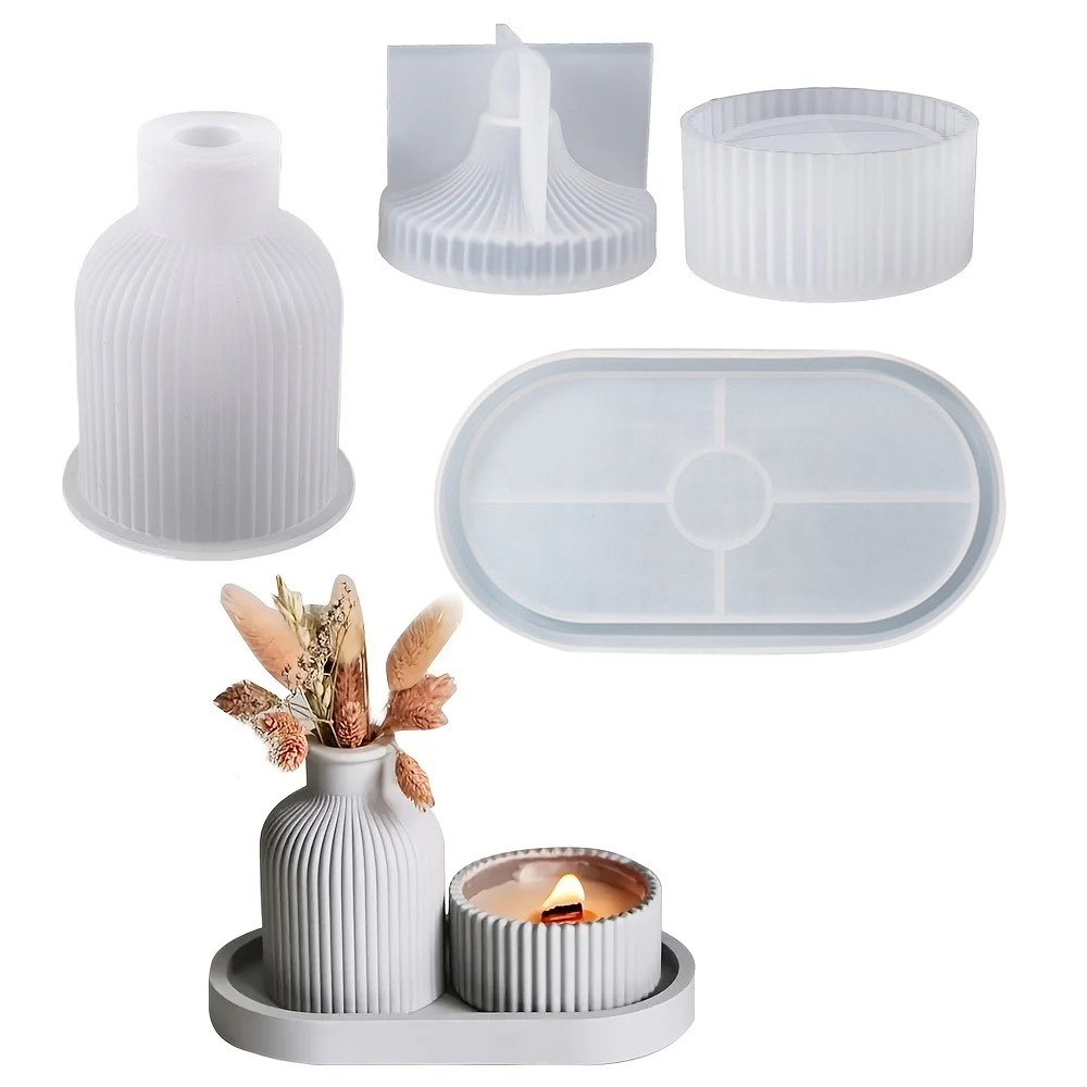 4pcs Silicone Molds Oval Tray  - Art Craft Vase recension och pris