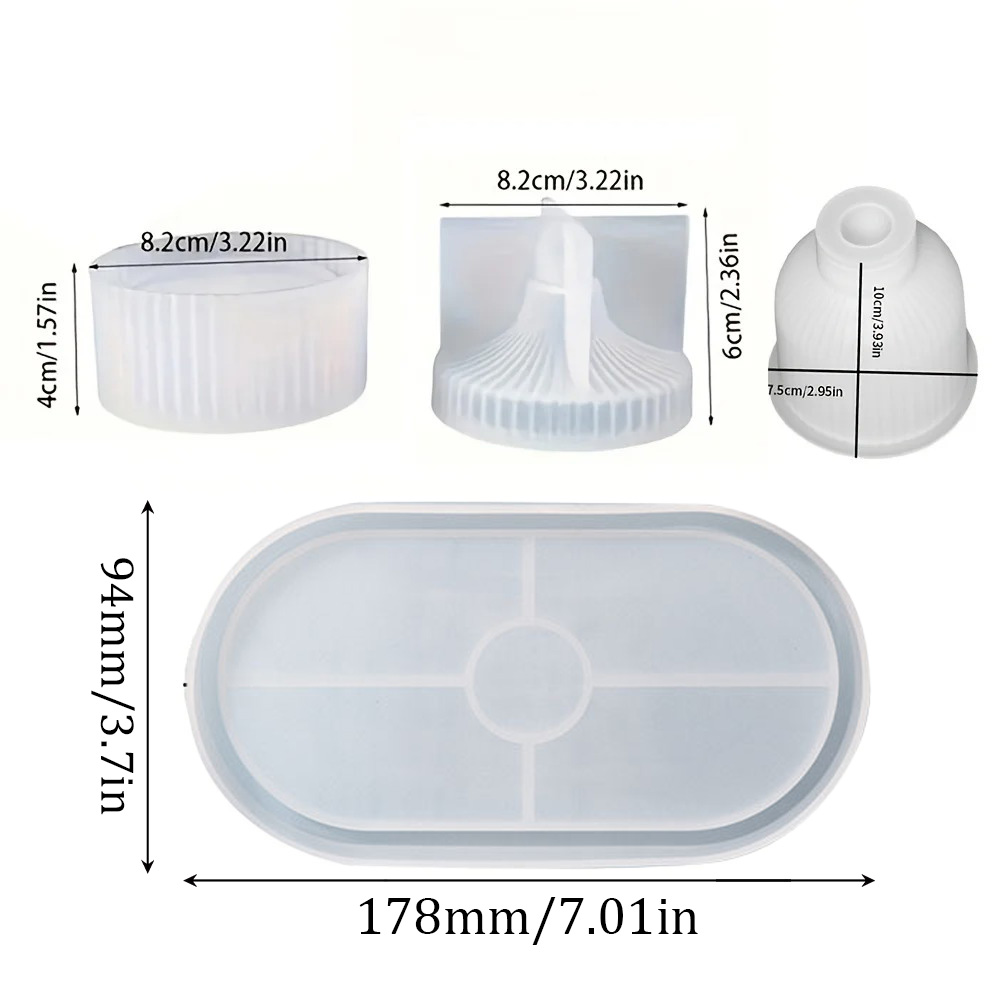 4pcs Silicone Molds Oval Tray  - Art Craft Vase recension och pris
