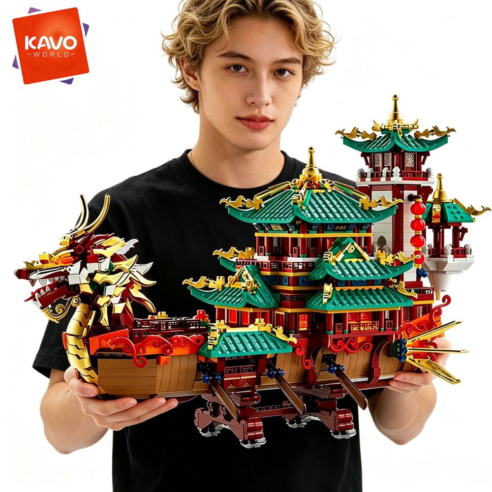 KAVOWORLD 2453pcs Dragon Boat  - Exhibition Of Art And Craft recension och pris