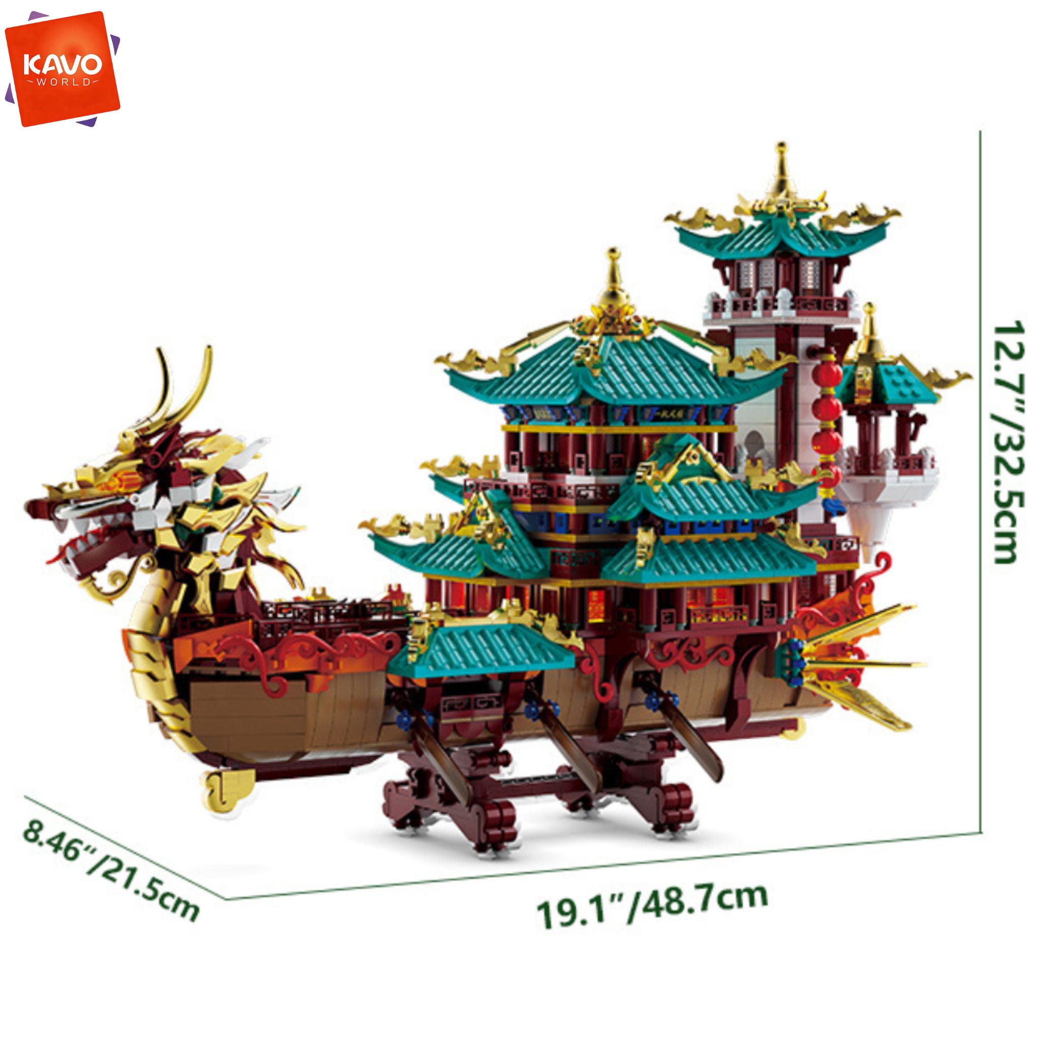 KAVOWORLD 2453pcs Dragon Boat  - Exhibition Of Art And Craft recension och pris