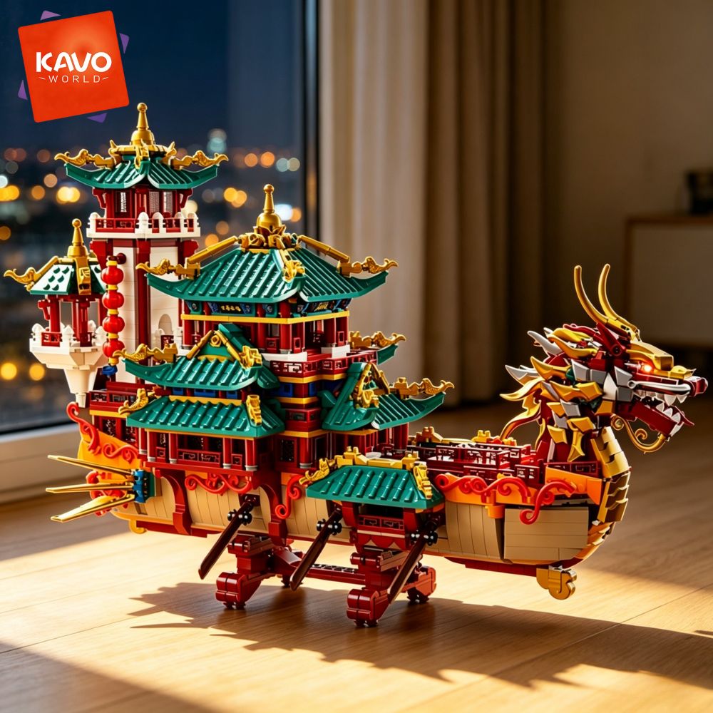 KAVOWORLD 2453pcs Dragon Boat  - Exhibition Of Art And Craft recension och pris