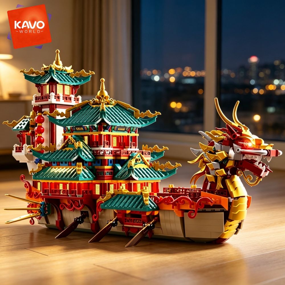 KAVOWORLD 2453pcs Dragon Boat  - Exhibition Of Art And Craft recension och pris