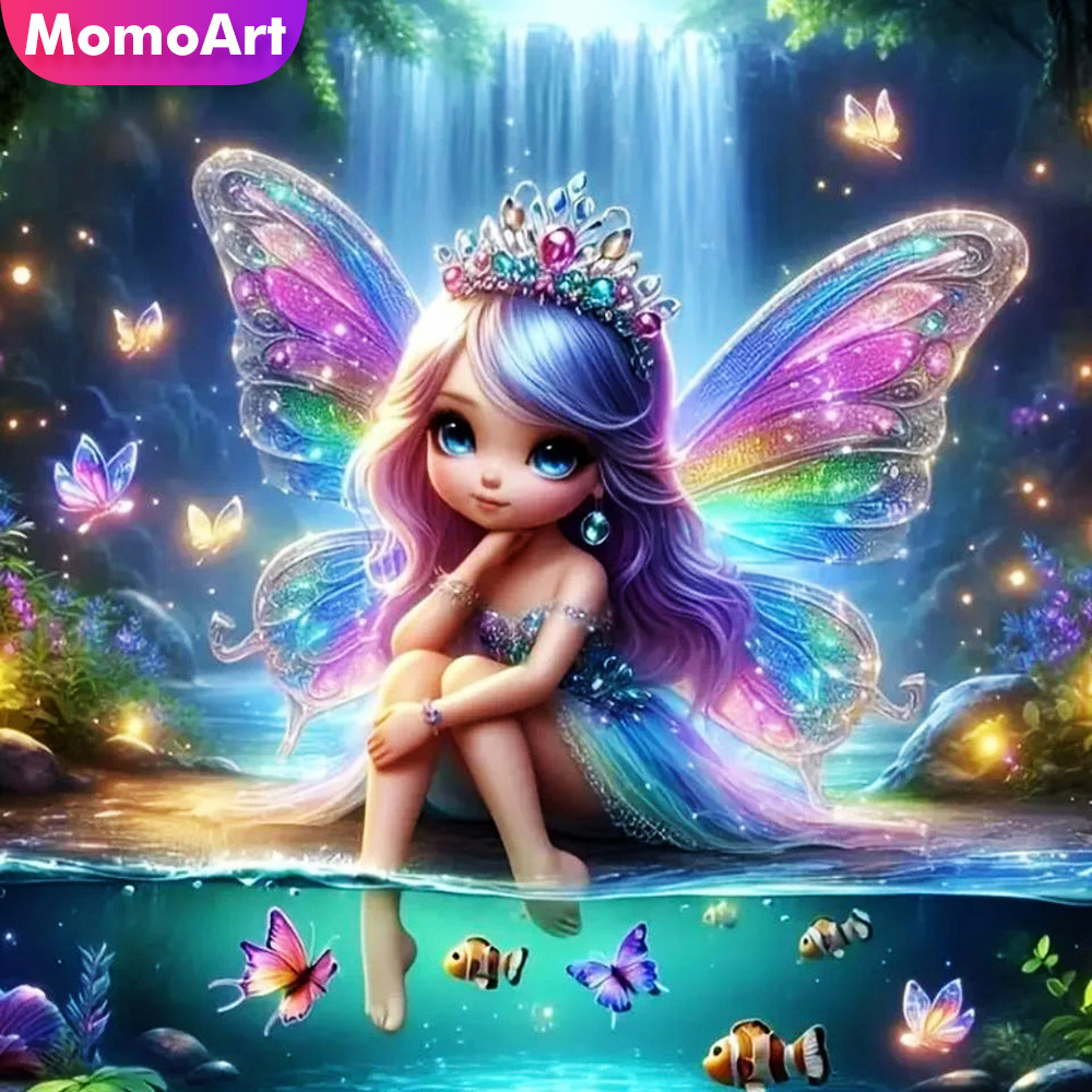 Momoart Girl Diamond Mosaic Po - Art Craft Butterfly recension och pris