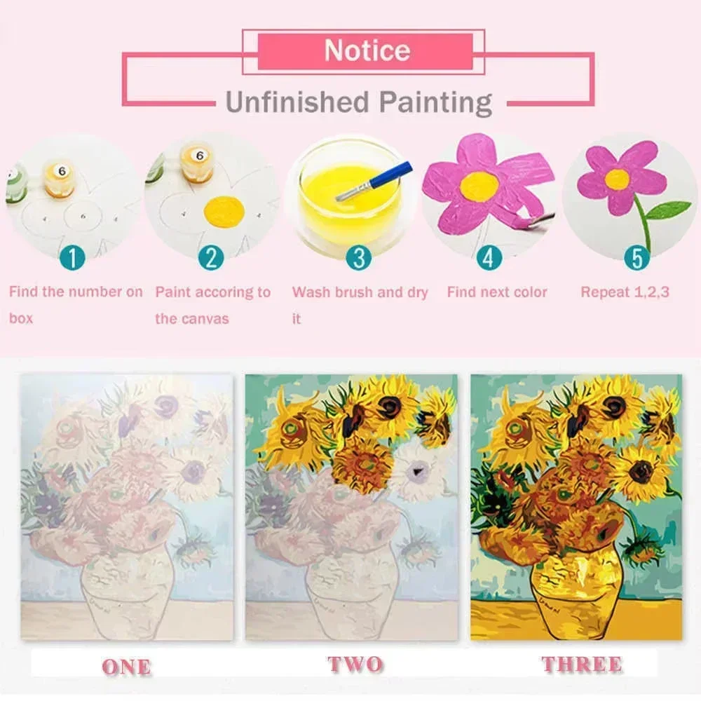 Oil Painting By Numbers Flower - Art Craft Picture recension och pris