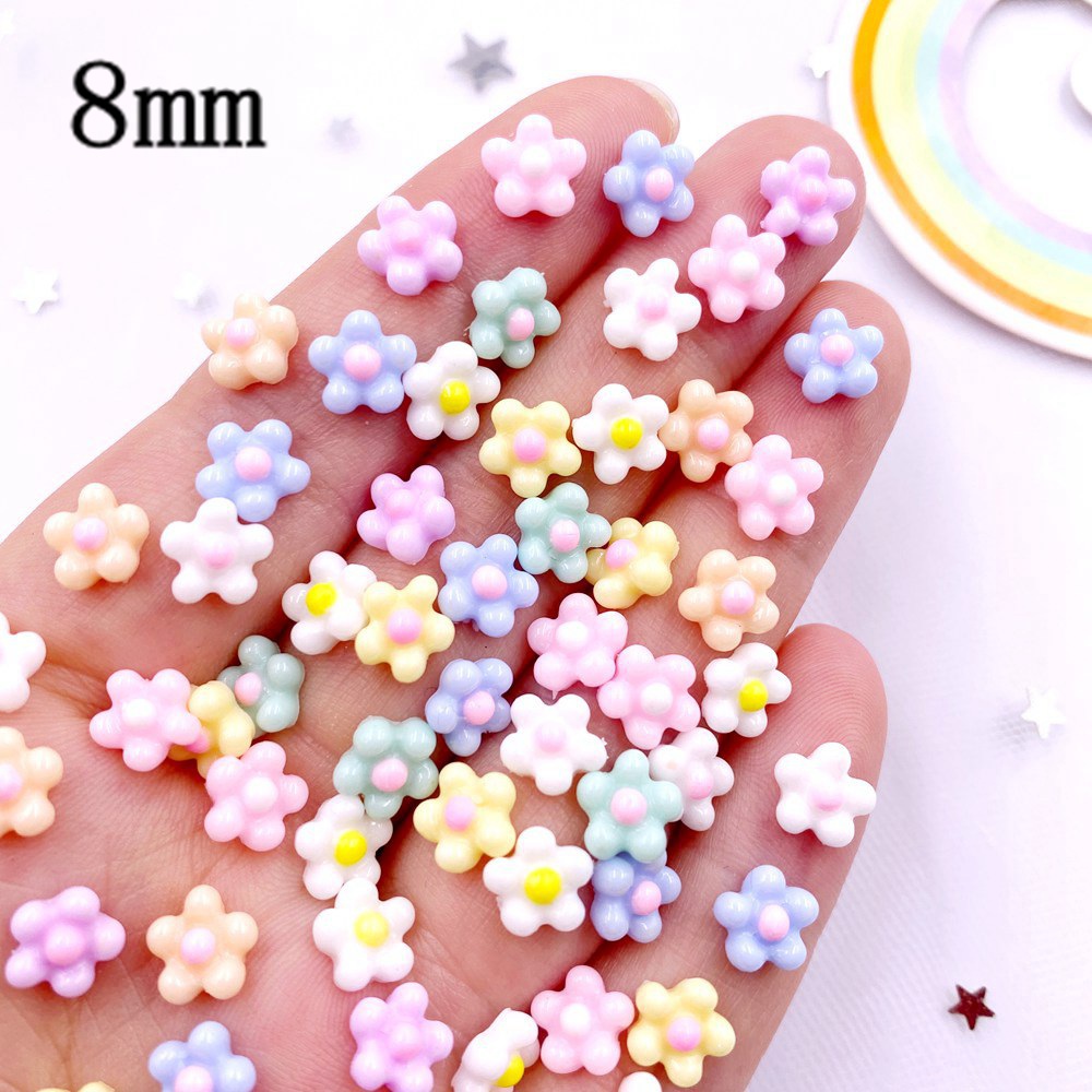 100Pcs 8mm Resin 3D Colorful K - Art Craft New Year recension och pris