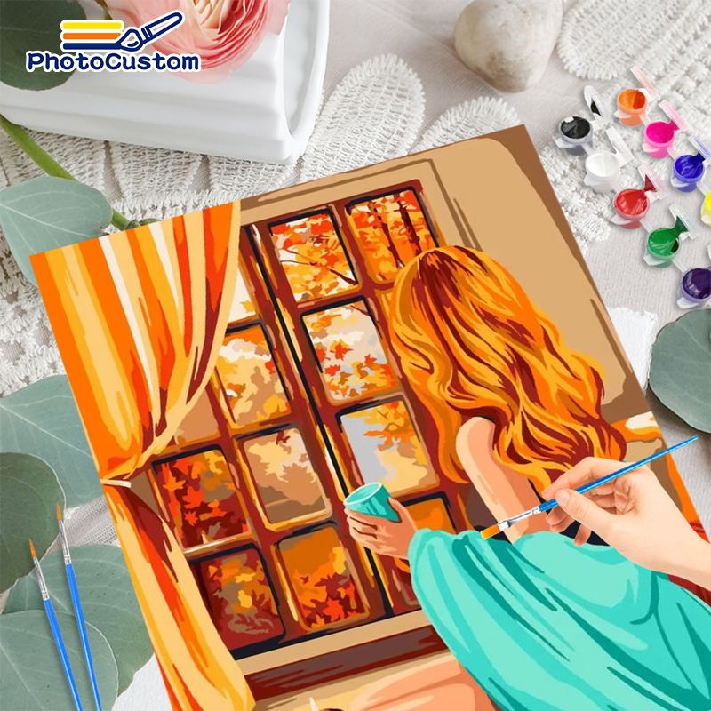 PhotoCustom Blonde Girl Painti - Art Craft Picture recension och pris