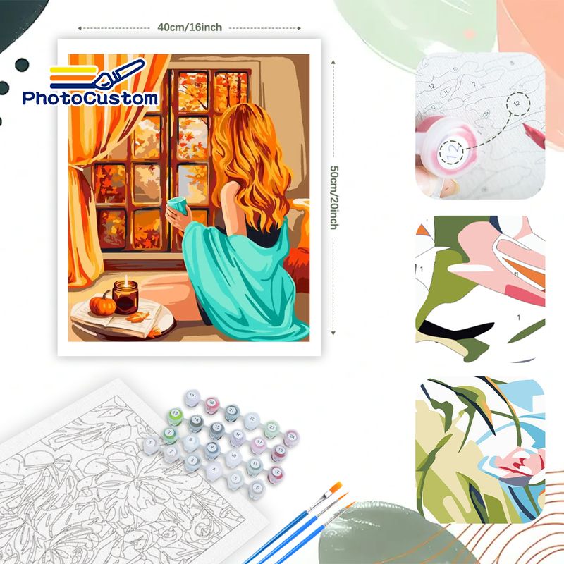 PhotoCustom Blonde Girl Painti - Art Craft Picture recension och pris