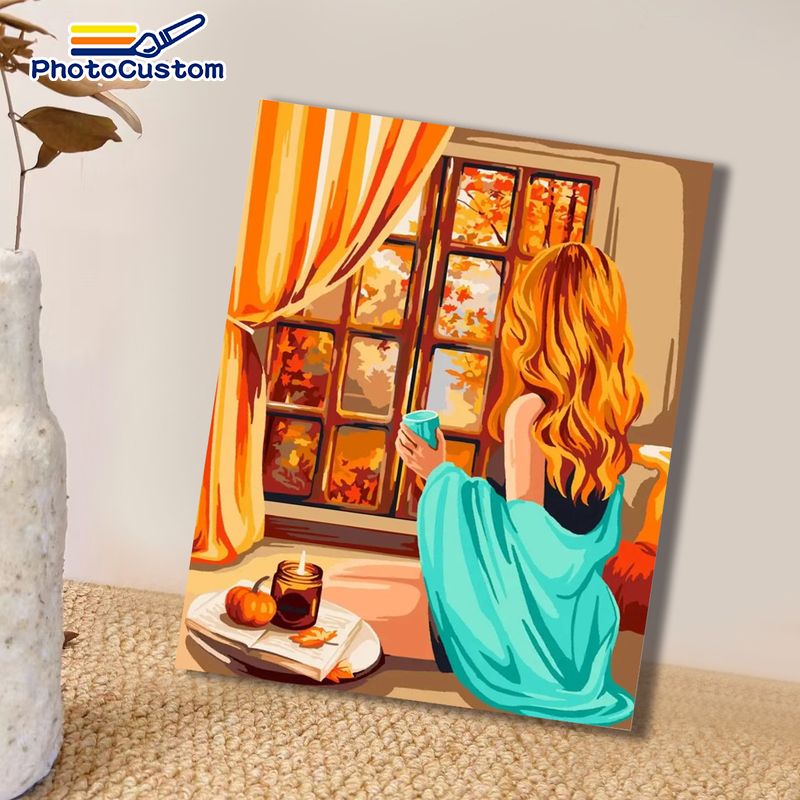 PhotoCustom Blonde Girl Painti - Art Craft Picture recension och pris